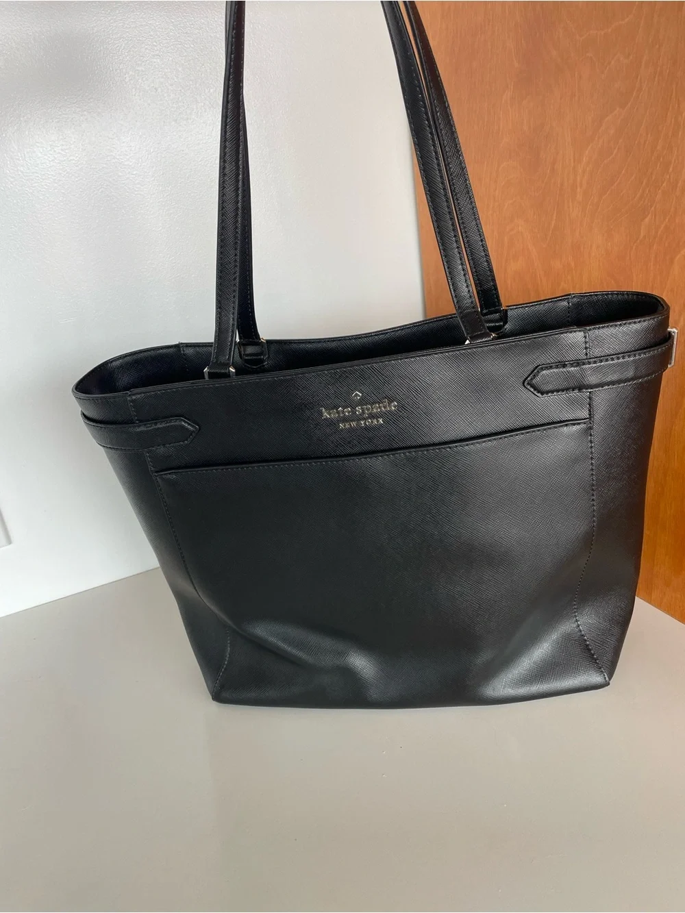 kate spade Black Staci Saffiano Leather large Tote